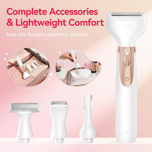 Recortadora de Bikini para Mujer 4 en 1, Depiladora Eléctrica Facial para Mujer, Afeitadora de Vello Púbico para Damas, Bikini, Rostro, Axilas, Piernas - Product Image 1