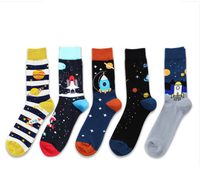 Chaussettes pour hommes imprimées promotionnelles 100% coton Cartoon Business Funny Socks pour hommes