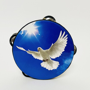 Tambourin à double rangée Colombe de la Paix pour enfants, instrument de musique pour mariages et cultes religieux, vente en gros - Product Image 6