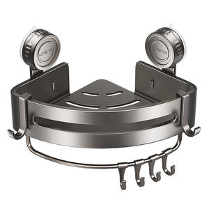 Estante de esquina para baño Blue Vine, triangular, de una sola capa, duradero, montado en la pared, para lavabo, ducha, inodoro. - Product Image 2