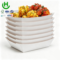 Boîte à frites en carton ondulé personnalisée Hongchang, imprimée, jetable, résistante à la graisse, pour emporter, emballage pour la restauration rapide