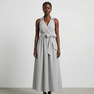 Robe d'été <span class=keywords><strong>grande</strong></span> <span class=keywords><strong>taille</strong></span> pour <span class=keywords><strong>femme</strong></span>, col halter, dos nu, pour les vacances, robe bohème tie-dye - Product Image 3