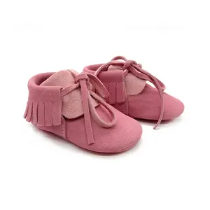 Venta al por mayor hecho a mano suela suave bebé Niño Zapatos zapatos de cuero zapatos de mocasín