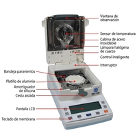 Medidor de Humedad SKZ111L-5, Rango 0.0%-100%, Almacenamiento de 15 Grupos, Sensor PT-100, Lámpara Halógena 400W, para Suelo y Carbón