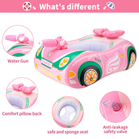 Bateau gonflable rose Swimbobo pour enfants, siège de natation pour bébés, jouet aquatique avec pistolet à eau et auvent