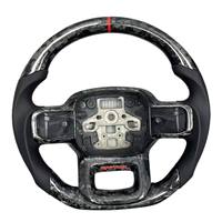 Volant en fibre de carbone pour Ford Mustang GT, Ford Focus ST MK3, palettes de changement de vitesse Drag, emblème Ecoboost, Dark Horse Chrome