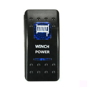 Interrupteur de commande de treuil <span class=keywords><strong>à</strong></span> LED bleue 5 broches SPST 20Amp étanche <span class=keywords><strong>à</strong></span> l'eau pour voiture camion UTV Moteur de treuil système 12V - Product Image 1