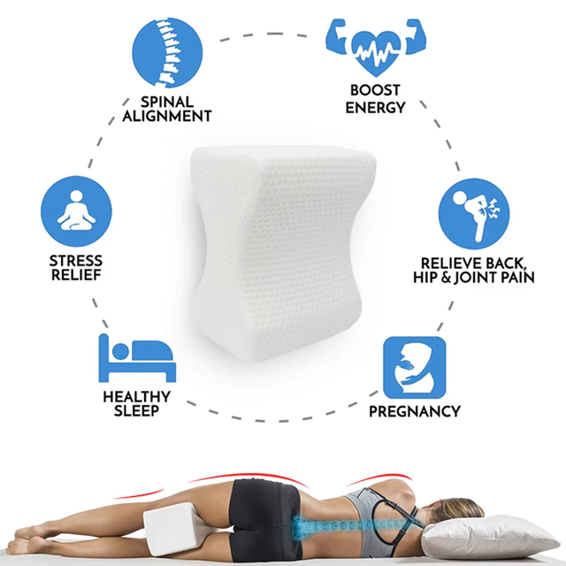 High Quality White Home Use Memory Foam Pillow Bedding Massage Nursing Side Sleeper Pad Leg Elevation Wedge Knitted Lightweight