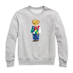Felpa Unisex Autunnale 100% Cotone Vestibilità Ampia per Collaborazione POLO <span class=keywords><strong>BEAR</strong></span> con Motivo Orso Cartone Animato Collo Classico - Product Image 1