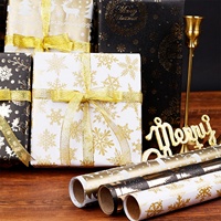 Papier cadeau kraft de Noël de haute qualité, emballage de luxe personnalisé pour les fêtes, rouleau de papier d'emballage
