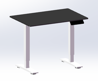 Economic Single Motor Uplift Height Adjustable Study Table Sit Stand Electric Lifting Office Desk White