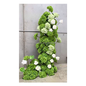 Arco Nuziale All'Ingrosso Bianco <span class=keywords><strong>Rosa</strong></span> con <span class=keywords><strong>Fiori</strong></span> Artificiali, Sfondo Floreale Artificiale, Runner Floreale per Matrimoni - Product Image 2