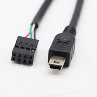 Cable Dupont personalizado de 8 pines a Mini USB Cable Mini USB de 5 pines macho a 8 pines placa base USB encabezado PCB Cable adaptador