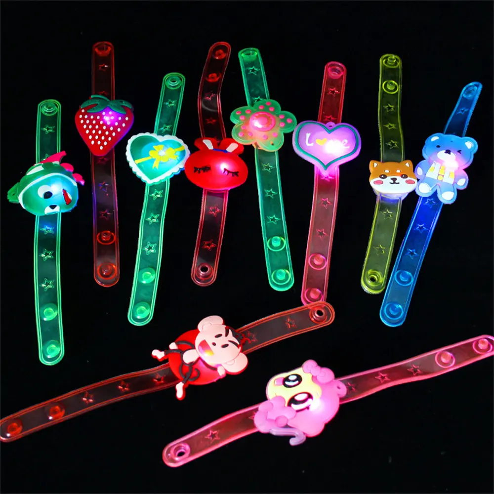 Cadeau flash de lumière multicolore de fête néon bon marché pour enfant Lumières LED lumineuses Bracelet créatif Montre-bracelet Flash Jouets lumineux de poignet