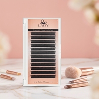 Extensions de cils en cachemire noir intense de haute qualité, double couche, volumineuses, individuelles, plateaux de cils L M J B LC LB LJ, vente en gros