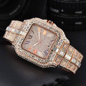 Montre carrée personnalisée avec logo 2026 pour hommes, montre-bracelet de luxe avec diamants, étanche, mécanique, montres de mode pour hommes - Product Image 3