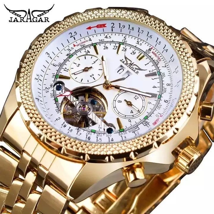 Jaragar 06 Watch Dial Automatic Calendar Watches Wrist Luxury Stainless Luminous jaragar automatic watches