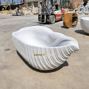 Baignoire sur mesure en pierre naturelle solide en forme <span class=keywords><strong>de</strong></span> coquillage, baignoire autoportante en marbre cultivé en forme <span class=keywords><strong>de</strong></span> coquille <span class=keywords><strong>de</strong></span> <span class=keywords><strong>mer</strong></span> pour hôtel - Product Image 5