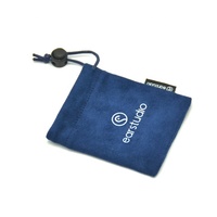 Sac de rangement pour écouteurs avec cordon de serrage en microfibre suédée douce avec logo et étiquette personnalisés