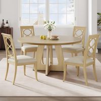 Table à manger ronde moderne sur piétement, en bois, pour hôtel, 6 places, meubles de maison assemblés