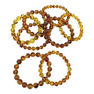 Pulsera Elástica de Ámbar Natural de Excelente Calidad para Adultos, para Sanación, Equilibrio de Chakras y Uso Diario, Disponible para la Venta - Product Image 2