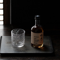 Mini vaso de cristal craquelado con patrón esmerilado de hielo de estilo antiguo personalizado para copas de chupito de vino y café de té