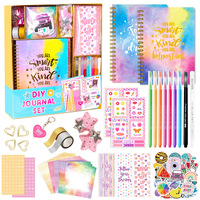 Set de Diario DIY para Niñas, Kit Completo de Scrapbook, Cuadernos Cosidos con Hilo, 40 Hojas, Cubierta de Papel, Manualidades, Papelería, Regalo