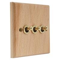 Nouvelle conception de luxe, prise murale standard britannique 86 en bois de hêtre avec interrupteur à bascule 16A 250V et ports USB pour usage industriel et domestique