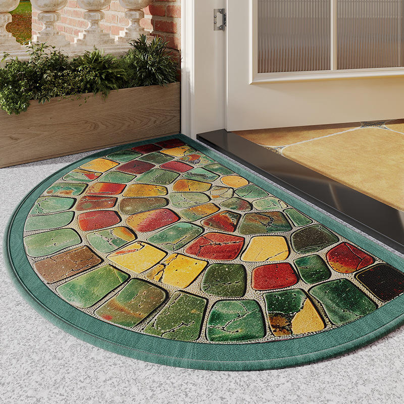 พื้นยางกำมะหยี่ผ้าฝ้ายไม้ไผ่ - สีเขียวอิฐหิน