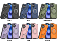 Étui de téléphone antichoc avec support magnétique pour iPhone 16, accessoires hybrides pour téléphone portable et accessoires pour iPhone 16 15 14 13 12 Pro