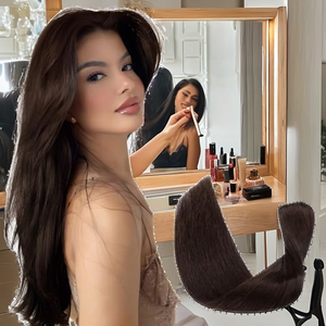 Extensioni per capelli TESS con clip, in vero capello umano, castano, Remy, <span class=keywords><strong>a</strong></span> doppia tessitura, senza cuciture, 8 pezzi, lisci, per donne/ragazze # 02 Marrone Scuro 10 Pollici 50g)<span class=keywords><strong>m</strong></span> - Product Image 2