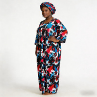 Nouvelle Collection 2026 : Kaftan Boubou Africain Grande Taille pour Femme Noire, en Coton, Manches Amples, Imprimé Estival, Robe Longue avec Dentelles