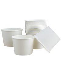 Récipients biodégradables à emporter pour fast-food bols de boîte à lunch en papier bols ronds d'emballage alimentaire bols à soupe en papier kraft avec couvercle