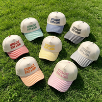 Casquette de baseball personnalisée brodée en 3D bicolore à motif rayé, visière contrastante, chapeau de mode pour femme, casquette décontractée streetwear