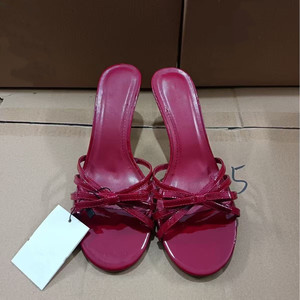 รองเท้าส้นสูงผู้หญิงคุณภาพดีสำหรับฤดูร้อน รองเท้าส้นเข็มแบบมีโบว์และสายรัดเส้นเล็ก รองเท้าลำลอง - Product Image 2