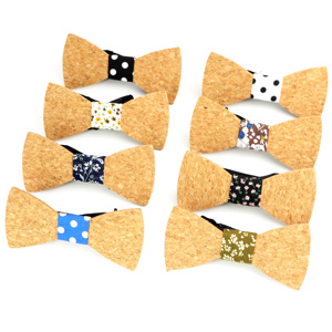 Noeuds <span class=keywords><strong>papillon</strong></span> en bois de <span class=keywords><strong>liège</strong></span> faits à la main pour hommes fête de mariage accessoires uniques cravates rayé Plaid beurre - Product Image 4