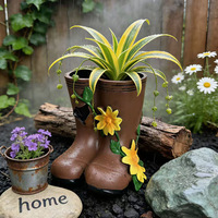 Pot de fleurs créatif en forme de bottes de pluie, pot de fleurs de jardin en forme de bottes, décoration de jardin extérieure