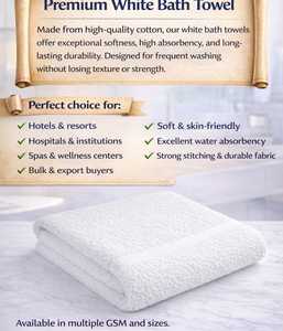 Serviette de bain professionnelle pour hôtel, 100% coton, douce, durable, séchage rapide, linge de bain de luxe pour l'hôtellerie et la maison - Product Image 6