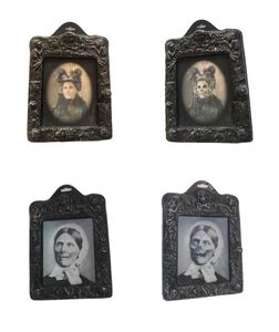 Cadre photo holographique avec portrait d'horreur à visage changeant, décoration d'Halloween - Product Image 1