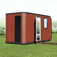 Cabine de vie modulaire isolée robuste en imitation bois, bureau mobile haut de gamme, mini-maison pour le télétravail et la vie en nomade