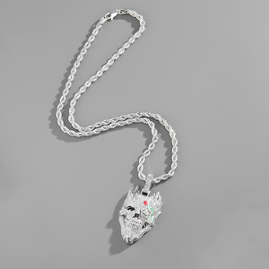 Kalung Liontin Naga Mewah Iced Out, Perhiasan Hip Hop, Rantai Link, Grosir 2026 - Product Image 4