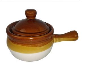 Set Of 6 White French Onion Soup Bowls With Handles - 20 Oz Stoneware Crocks, Oven & Microwave Safe