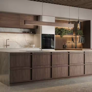 خزانات مطبخ حديثة حديثة حديثة مخصصة من البلوط الأبيض مع جزر - Product Image 3