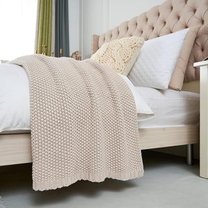 OEKO-TEX Trang Trí Nội Thất Sofa Bộ Đồ Giường Rắn Chunky Cotton Dệt Kim Ném Chăn - Product Image 4