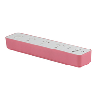Veban Strip daya Desktop Multifungsi, kawat tembaga 3M dengan 3 port USB, Strip daya Universal plastik colokan UK 3 outlet AC