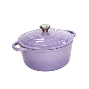 หม้อเหล็กหล่อเคลือบอีนาเมลพร้อมฝาปิดแบบ Self-Basting สีฟ้าไล่เฉดสี เหมาะสำหรับร้านอาหาร ใช้กับเครื่องล้างจานและเตาอบได้ - Product Image 3