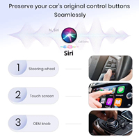 Dongle nirkabel 2 dalam 1 Apple CarPlay kotak AI Android Auto USB tpi-c berkabel ke adaptor nirkabel untuk adaptor