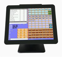 Caja registradora POS con pantalla táctil de 15 "hasta todo en uno Direct Touch Pos con software Pos integrado en inglés Stand Alone Plug and Play