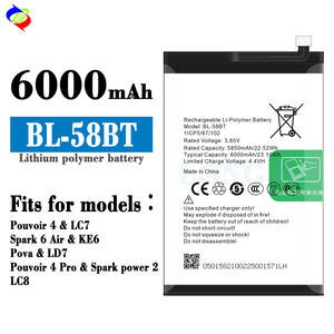 Batería de Teléfono Móvil BL-58BT LC8 de 6000 mAh para Pouvoir 4/ LC7/Spark 6 Air/KE6/Pova 4/Pova/Pouvoir 4 Pro/Spark Power 2 LC8 - Product Image 2