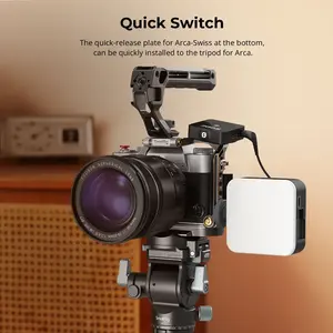 Pour Smallrig X-T50 Cage de caméra pour <span class=keywords><strong>Fujifilm</strong></span> X-T50 plaque de dégagement rapide trépied de Type Arca en alliage d'aluminium bois étui complet pour appareil photo - Product Image 6